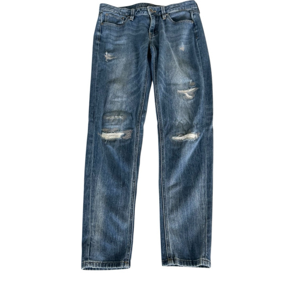 White House Black Market Jeans Womens The Girlfriend Soft Denim Light Distressed - Picture 2 of 12